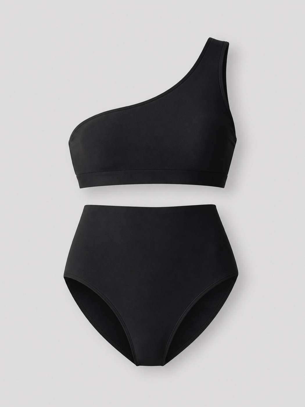 CZ7939 solid one-shoulder bikini