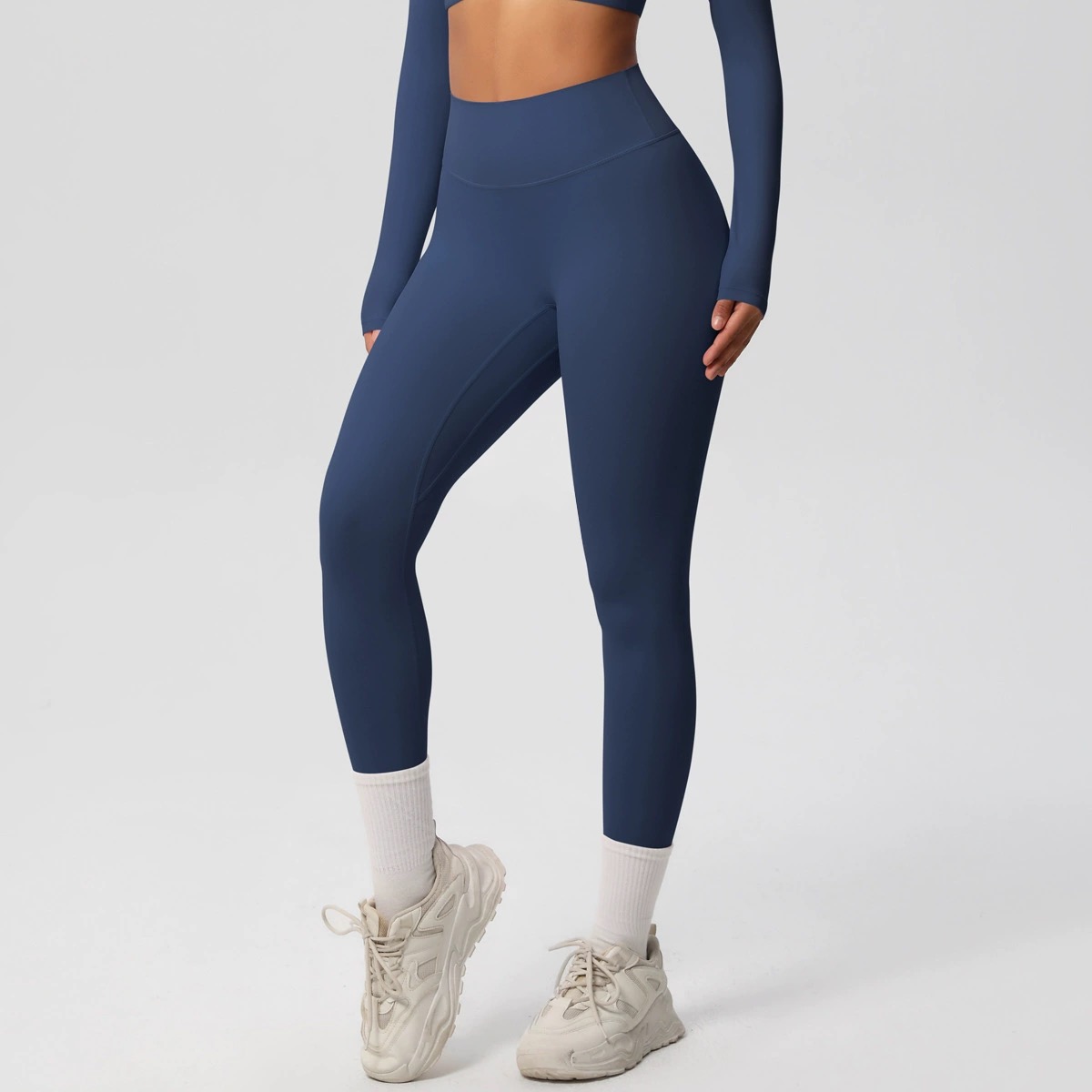 CZ8822-7100 badge blue brushed full-length training leggings